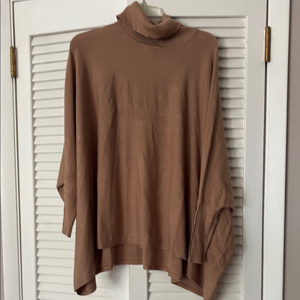 Alfani Tan Turtleneck Sweater Oversized Knit